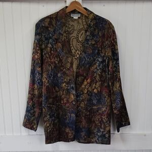 Vintage Kelly Stevens Western Paisley Tapestry Look Blazer Jacket Size L